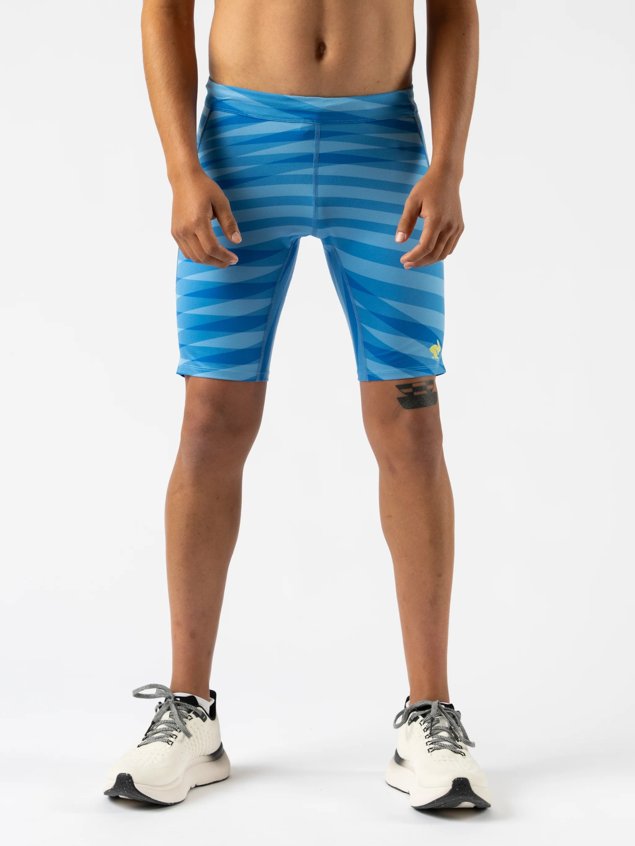 Men's Running Shorts - Lightweight Quick-Dry Athletic Shorts with Azure Blue Stripe for Jogging, Gym & Outdoor Workouts