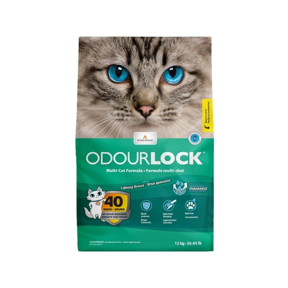 OdourLock Calming Breeze Scent Formula Cat Litter - Low Dust Clumping Litter for Odor Control - Perfect for Multi-Cat Homes & Small Apartments
