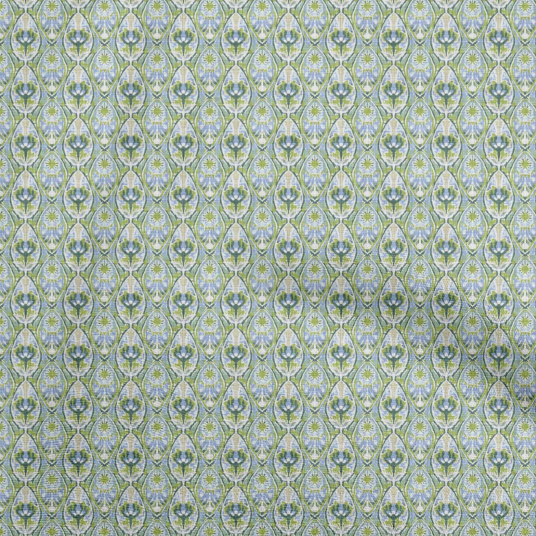Premium Stretch Polyester Spandex Lime Green Printed Fabric - 56