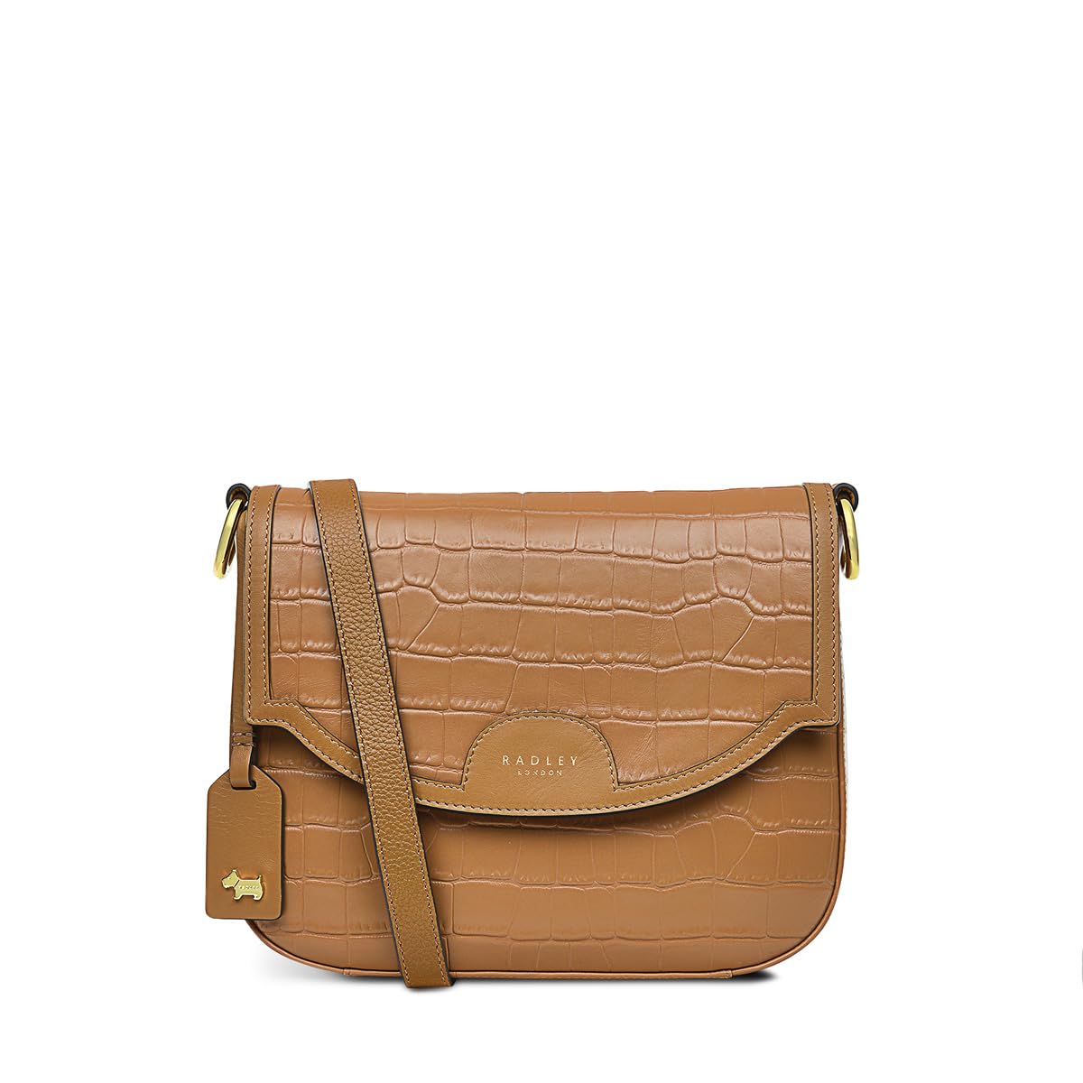 RADLEY London Drury Lane Small Flapover Crossbody Bag for Women - Crocodile Embossed Leather, Adjustable Strap & Magnetic Closure | Perfect for Work, Travel & Everyday Use