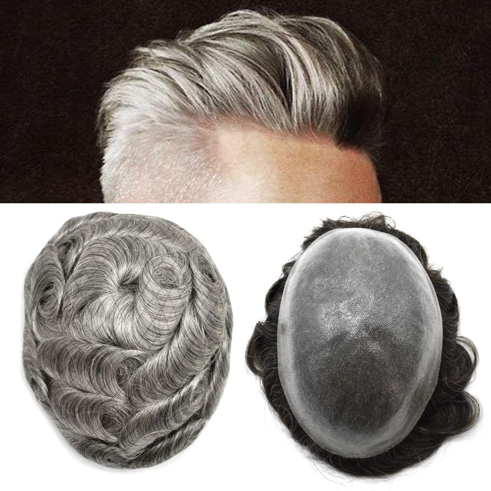 Men's Toupee Hair System - Full Clear PU Base with European Human Hair - Easy Attach Hair Replacement for Men | Perfect for Daily Wear, Special Occasions & Hair Loss Solutions