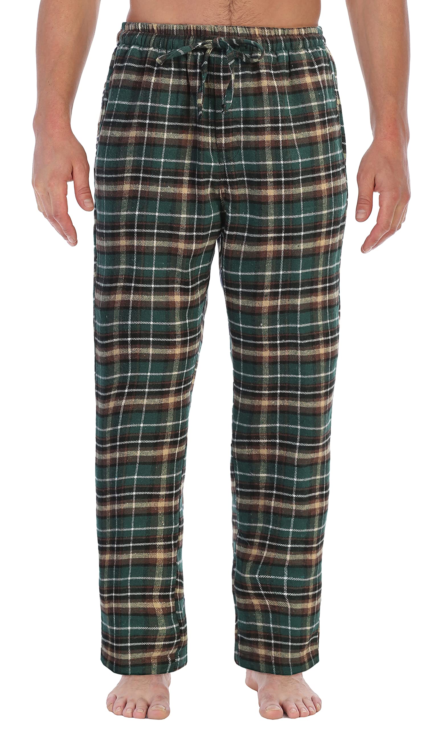 Gioberti Men's Soft Brushed Flannel Pajama Pants with Elastic Waistband - Cozy Winter Sleepwear & Lounge Pants for Relaxing at Home