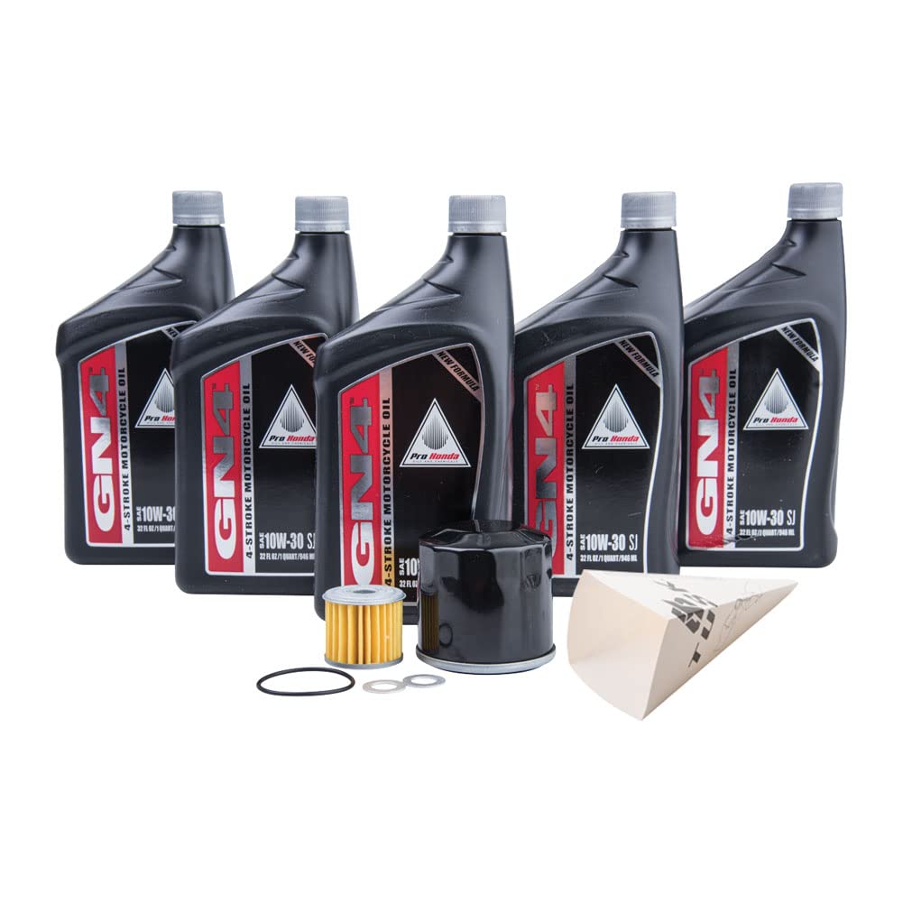 Tusk 4-Stroke Oil Change Kit Pro-Honda GN4 10W-30 Motorcycle Engine Oil - Compatible with Honda Africa Twin DCT CRF1000D (2016-2019) - Perfect for Routine Maintenance & Off-Road Adventures