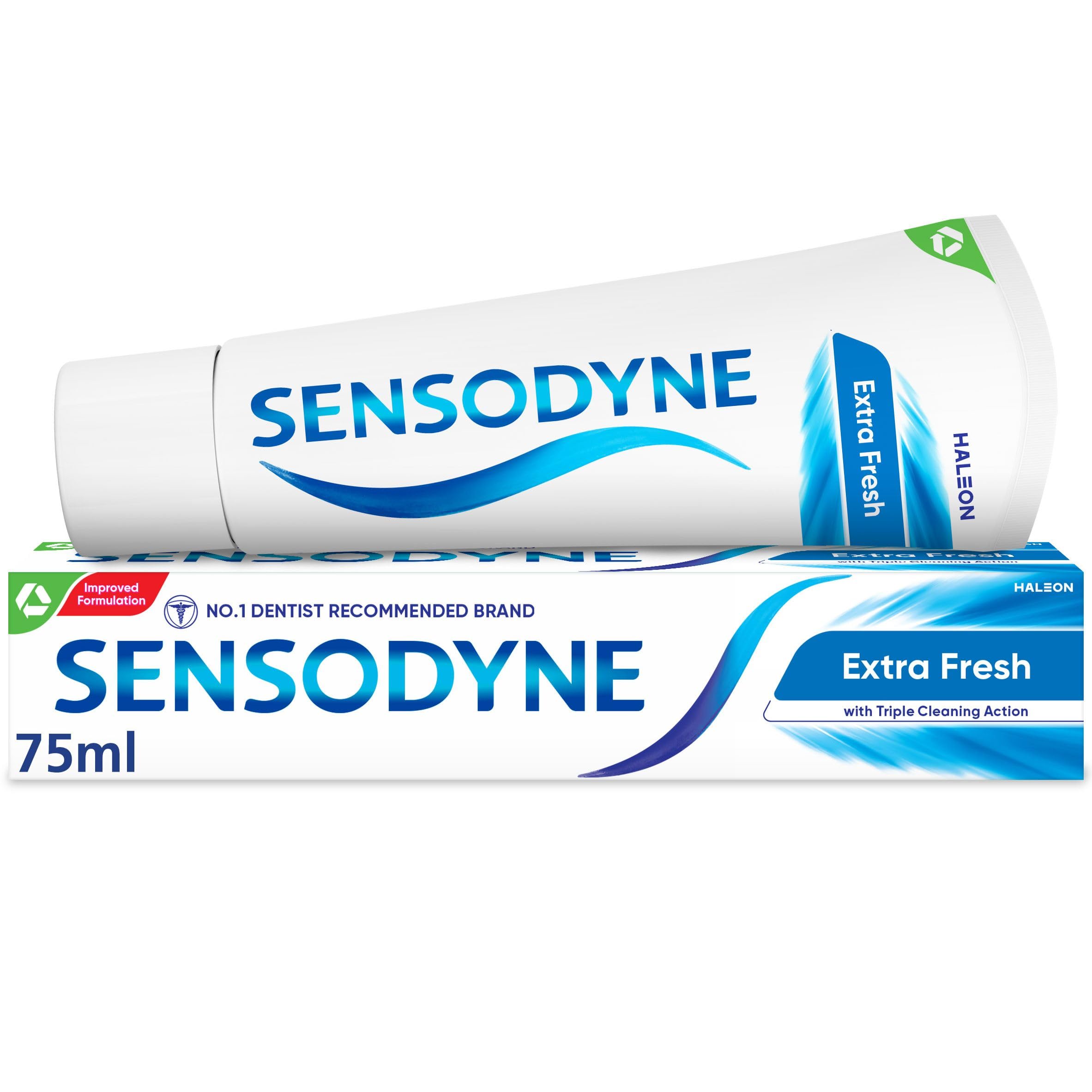 Sensodyne Toothpaste for Sensitive Teeth - Daily Care Extra Fresh Mint Flavor 75ml - Relieves Tooth Sensitivity & Freshens Breath for Daily Oral Hygiene