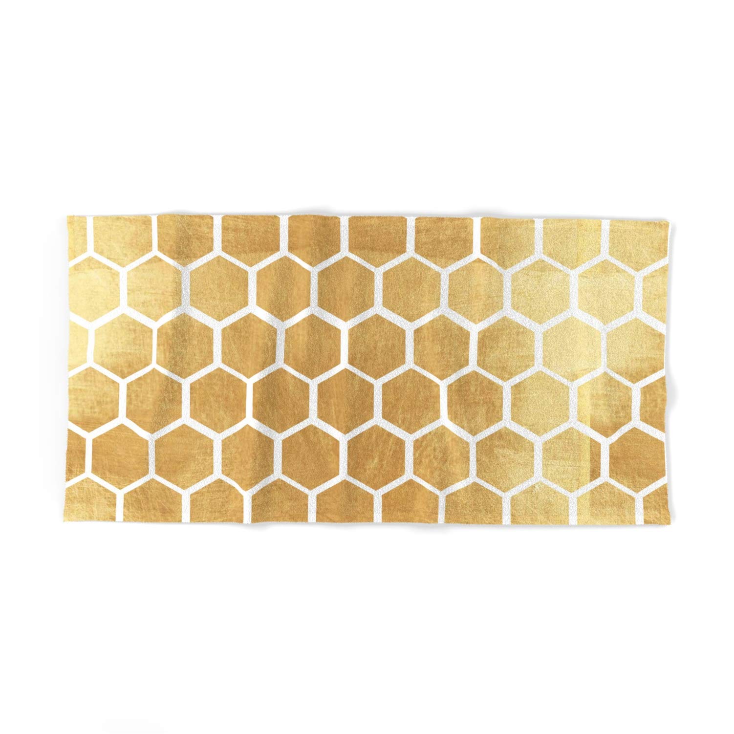 Nouveau Design Gold Honey Bee Bath Towel - Soft & Absorbent Cotton Towel for Bathroom, Spa, Beach, and Pool Use