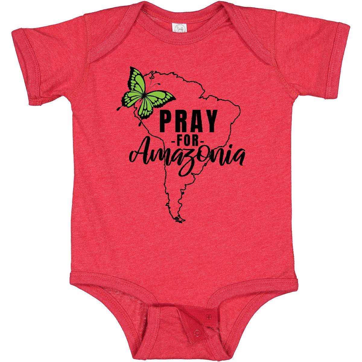 Inktastic Pray for Amazonia South America Silhouette Baby Bodysuit - Soft Cotton Infant Onesie for Eco-Conscious Parents, Perfect for Casual Wear & Nature-Themed Events