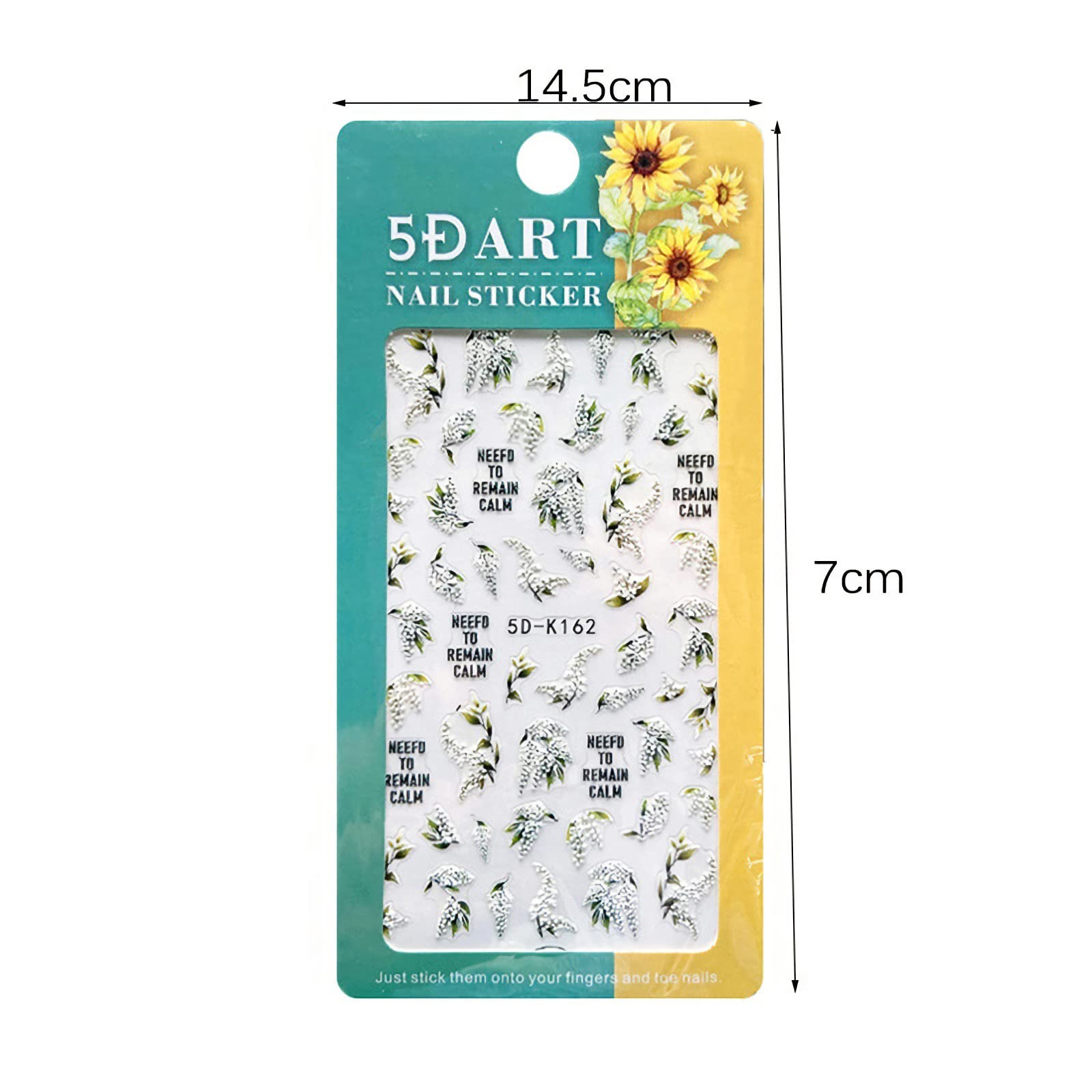 5D White Flower Nail Stickers - Summer Self-Adhesive Leaf Nail Decals for Nail Art, Green Leaves & Embossed Lily Floral Nail Accessories | Perfect for DIY Nail Designs, Bridal Manicures, and Summer Nail Art Decorations