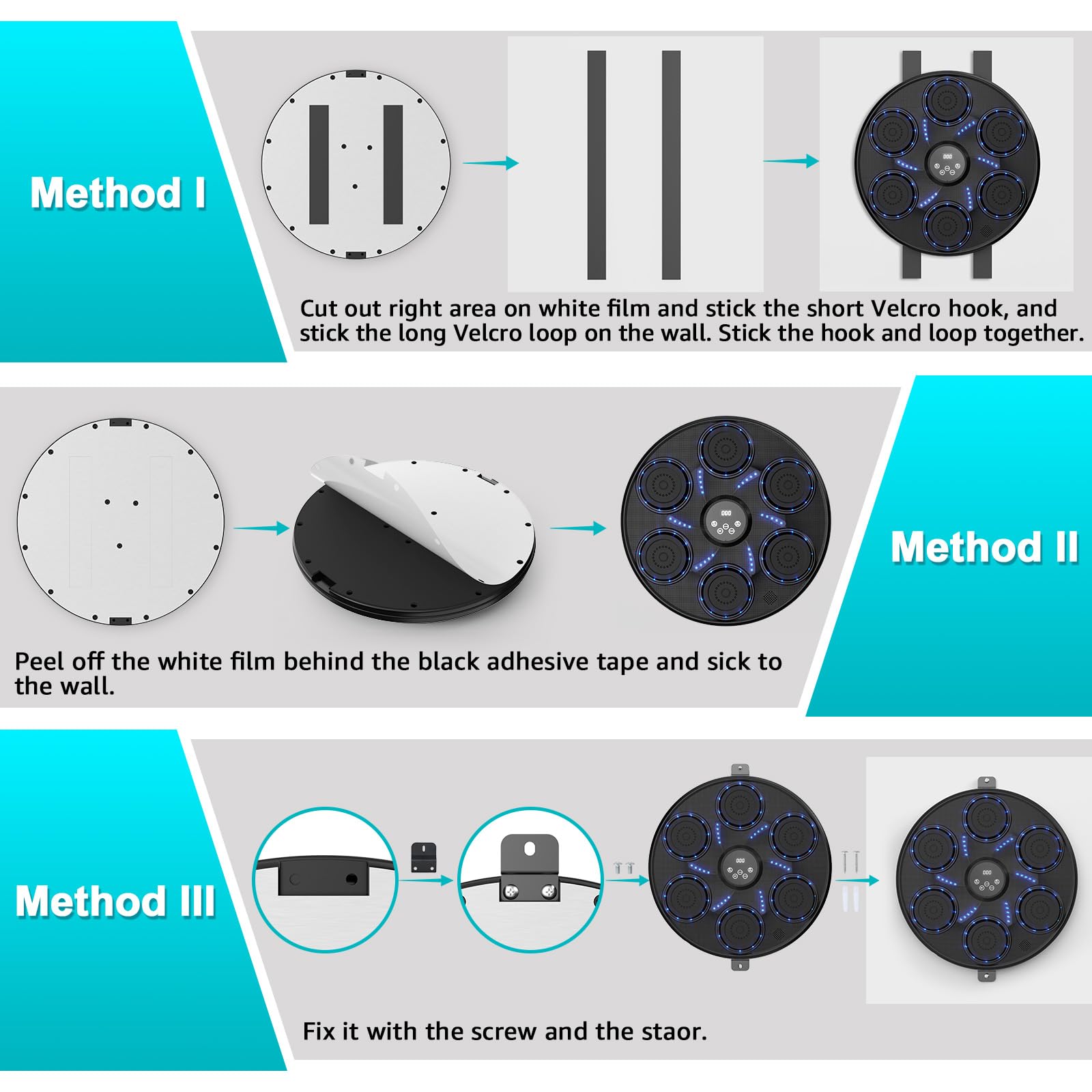 Bluetooth Music Boxing Machine for Adults & Kids - Smart Wall Mount Punching Bag with Gloves, Home Gym Equipment for Indoor Workouts | Perfect for Fitness Training, Stress Relief & Family Fun