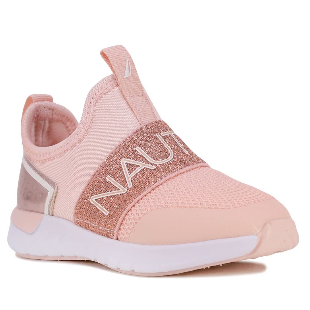 Nautica Kids Girls Youth Athletic Fashion Sneakers - Slip On Running Shoes for Little & Big Kids - Comfortable Casual Wear for School, Play & Everyday Activities