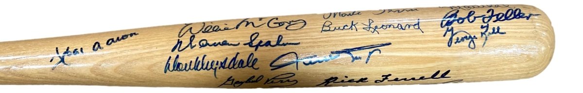 Authentic MLB Hall of Famers (26) Signed Louisville Slugger Baseball Bat - Includes Willie Mays, Hank Aaron & More - JSA Certified Holo - Perfect for Collectors, Sports Memorabilia Displays & Baseball Fan Gifts