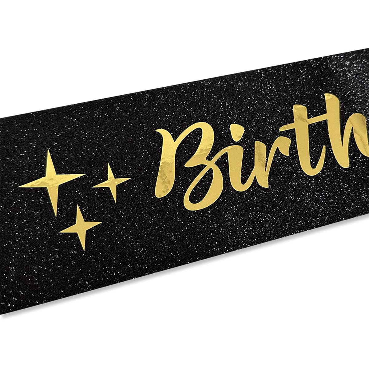 Birthday Bitch Sash with Crown Tiara - Black Glitter Party Supplies Kit for Women | Bachelorette, Birthday Celebrations & Girls Night Out