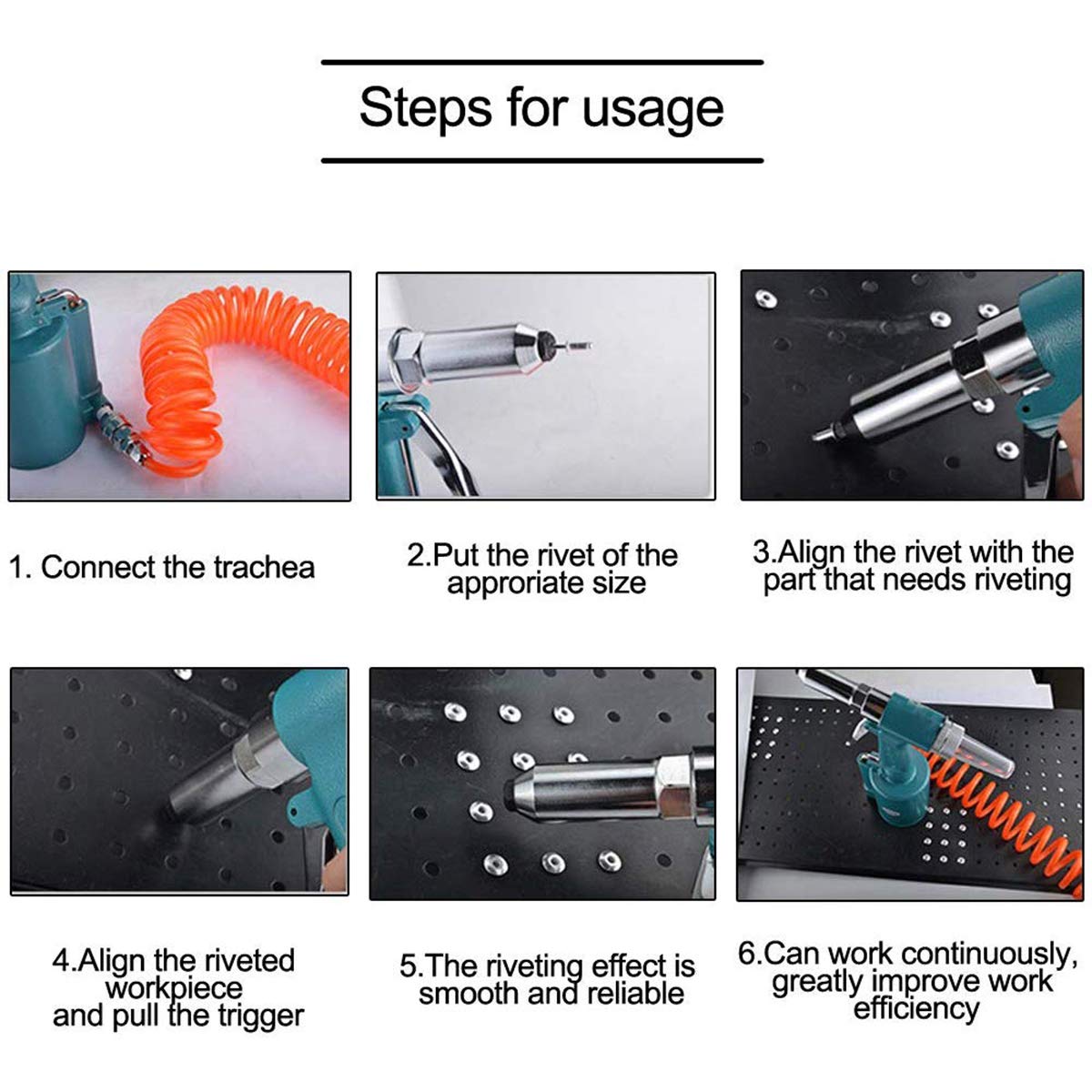 MACHSWON Professional Air Rivet Gun Kit - 1/8