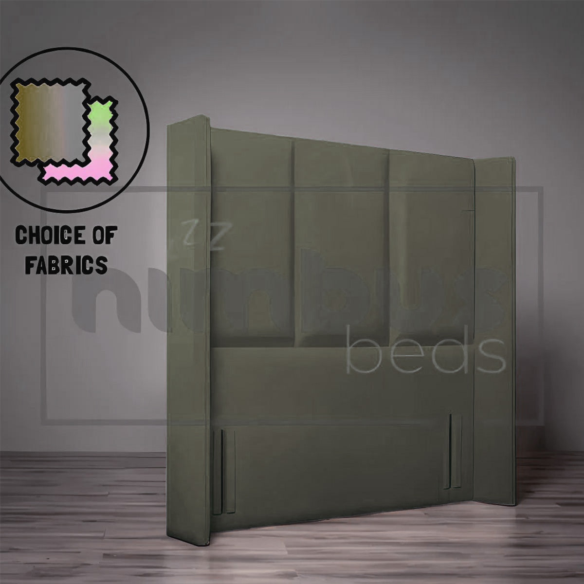 3 Panel Winged Headboard for Bedroom - Floor Standing Upholstered Headboard with Tufted Design - Perfect for Master Bedroom, Guest Room & Home Decor