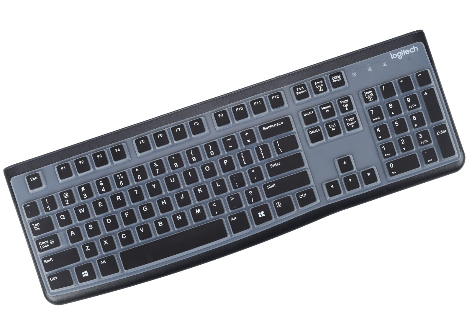Ultra Thin Keyboard Cover for Logitech K120 & MK120 Wired Keyboards - Black Silicone Skin Protector | Perfect for Office, Home & School Use