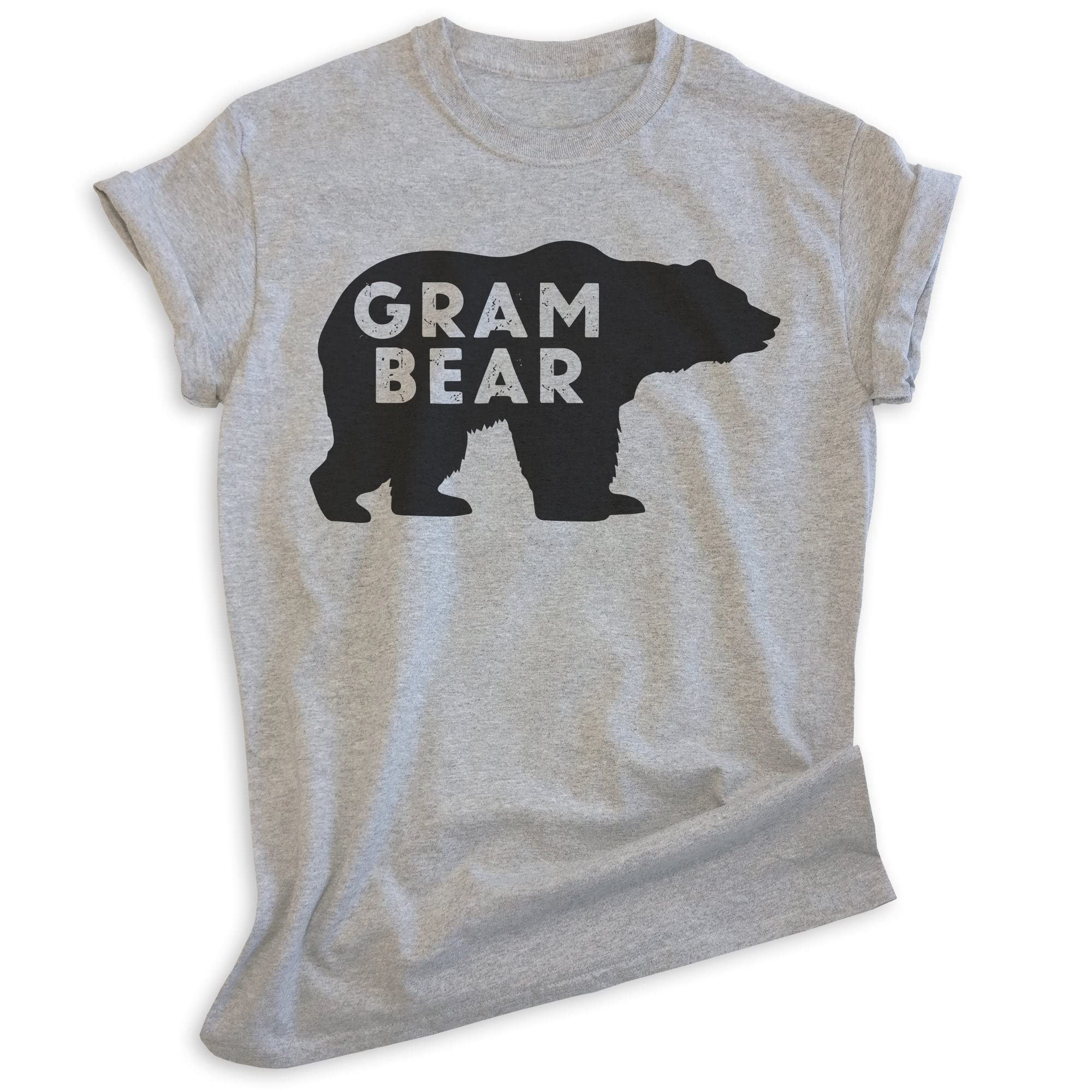 EVERTREE CLOTHING Gram Bear Graphic T-Shirt - Unisex Soft Cotton Tee for Women & Men - Cute Grandma Gift Idea - Perfect for Family Reunions, Mother's Day & Casual Wear
