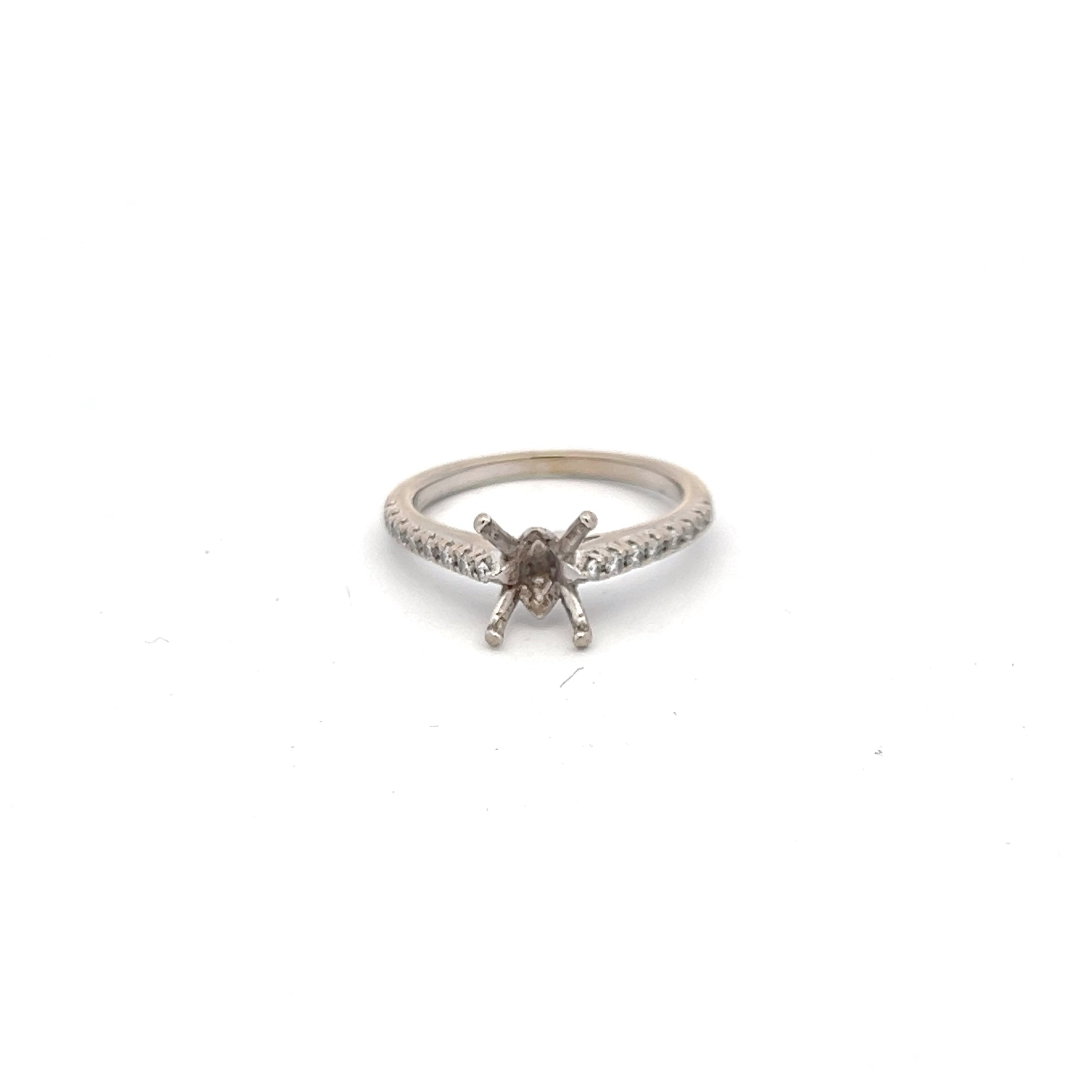 0.11 Carat Round Brilliant G SI1 Diamond 18K White Gold Semi Mount Ring - Perfect for Engagement, Wedding, Anniversary & Special Occasions