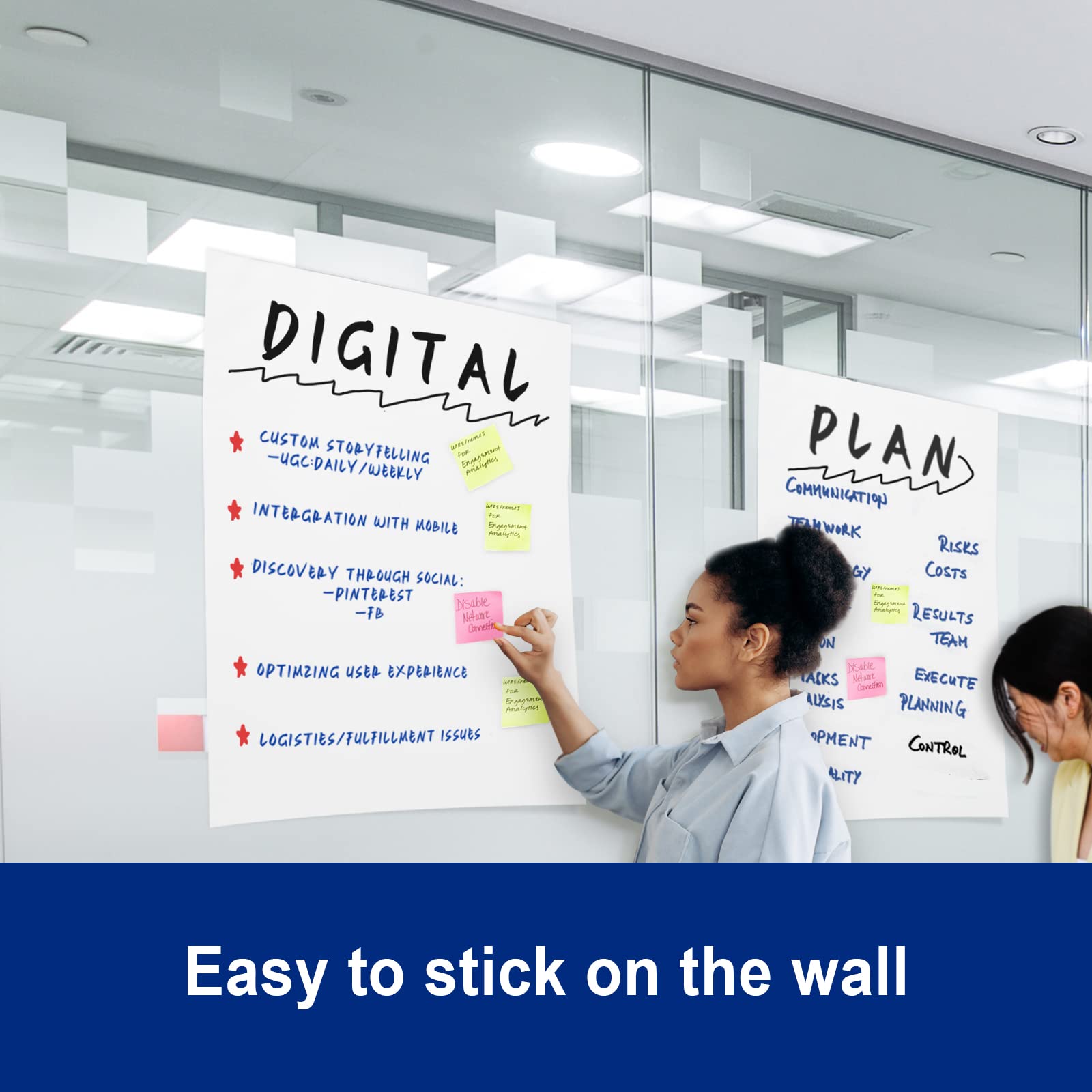 Comix Sticky Easel Pad, 25 x 30 Inches Self-Stick Flip Chart Paper - 30 Sheets/Pad, 4 Pads/Pack - Ideal for Teachers, Office, School & Classroom Supplies - Perfect for Presentations, Brainstorming & Teaching Activities
