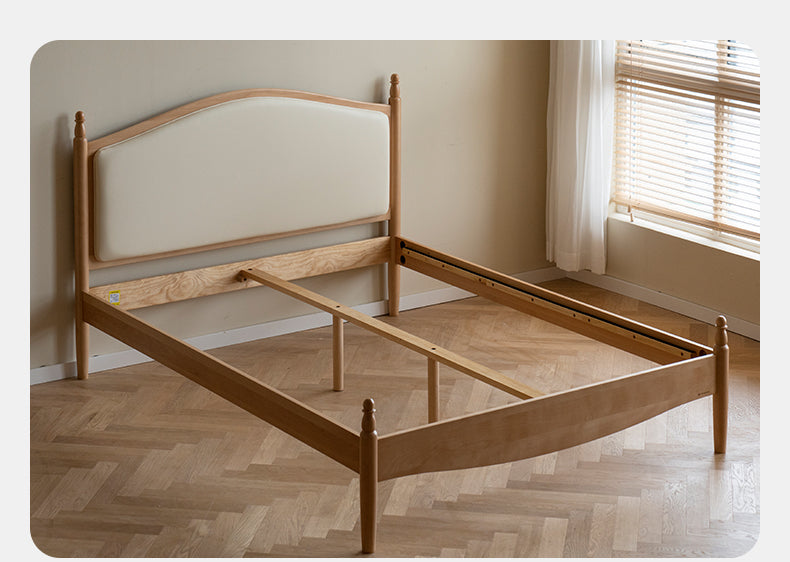 Solid Wood Princess Bed - Beech & Oak Wooden Toddler Bed for Girls - Perfect for Kids' Bedrooms, Nursery, and Playroom Decor