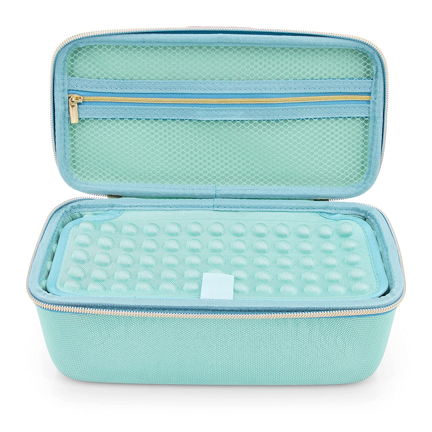 CASEMATIX Professional Barber Travel Case for Clippers, Hair Trimmers & Buzzers – Portable Salon Organizer for Hairstylists – Turquoise Storage for Hair Cutting Tools – Perfect for Travel, Salon & Home Use