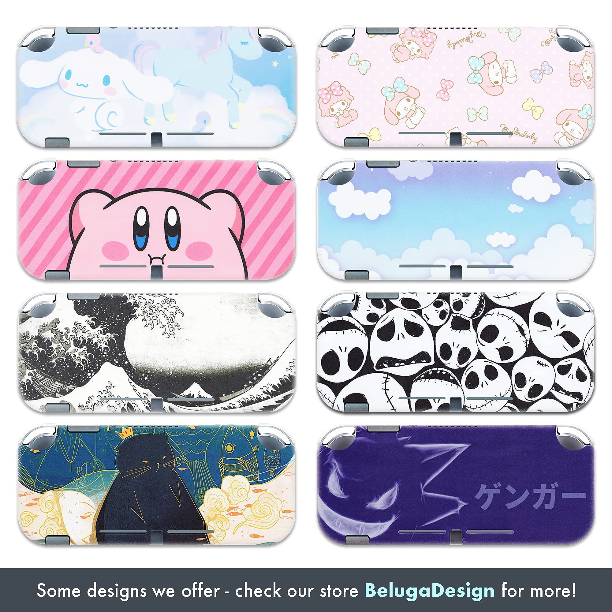 BelugaDesign Pink Puffy Ball Switch Skin | Cute Pastel Vinyl Sticker for Nintendo Switch & Switch Lite | Anime Smash Star Allies Kawaii Cartoon Design | Perfect for Gaming, Collecting & Personalizing Your Console (Hot Pink)