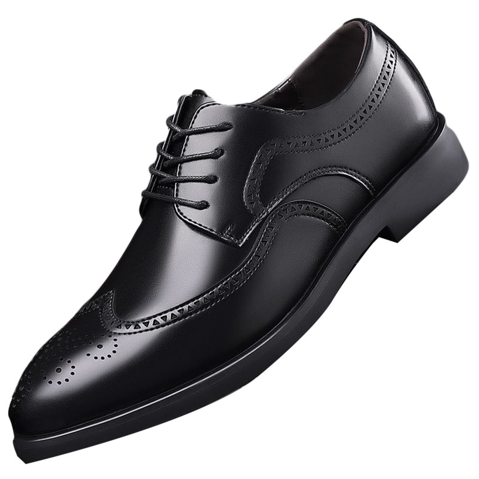 Men's Classic Vintage Brogue Oxford Dress Shoes - Elegant Business Formal Leather Shoes for Wedding, Office & Special Occasions