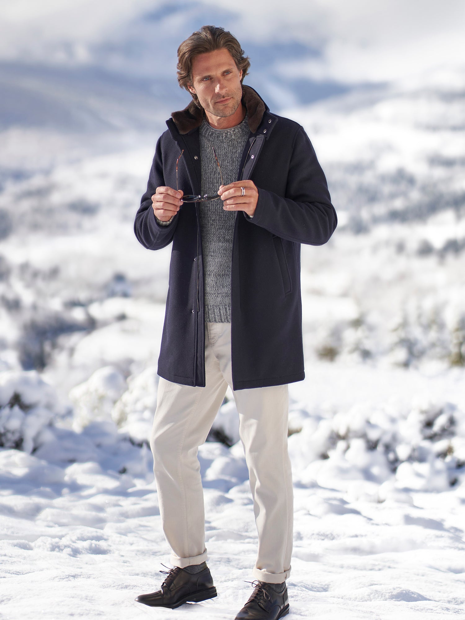 Gino Wool Car Coat for Men - Warm Winter Overcoat with Classic Design - Perfect for Driving, Travel & Outdoor Activities