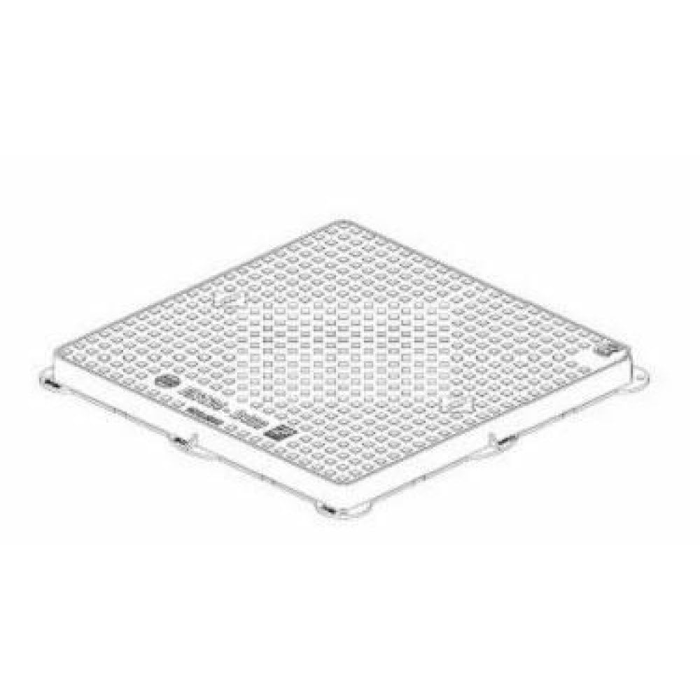 D400 50x50 Heavy Duty Cast Iron Manhole Cover Frame and Cover - Sewer, Drainage & Utility Access for Roads, Sidewalks & Construction Sites