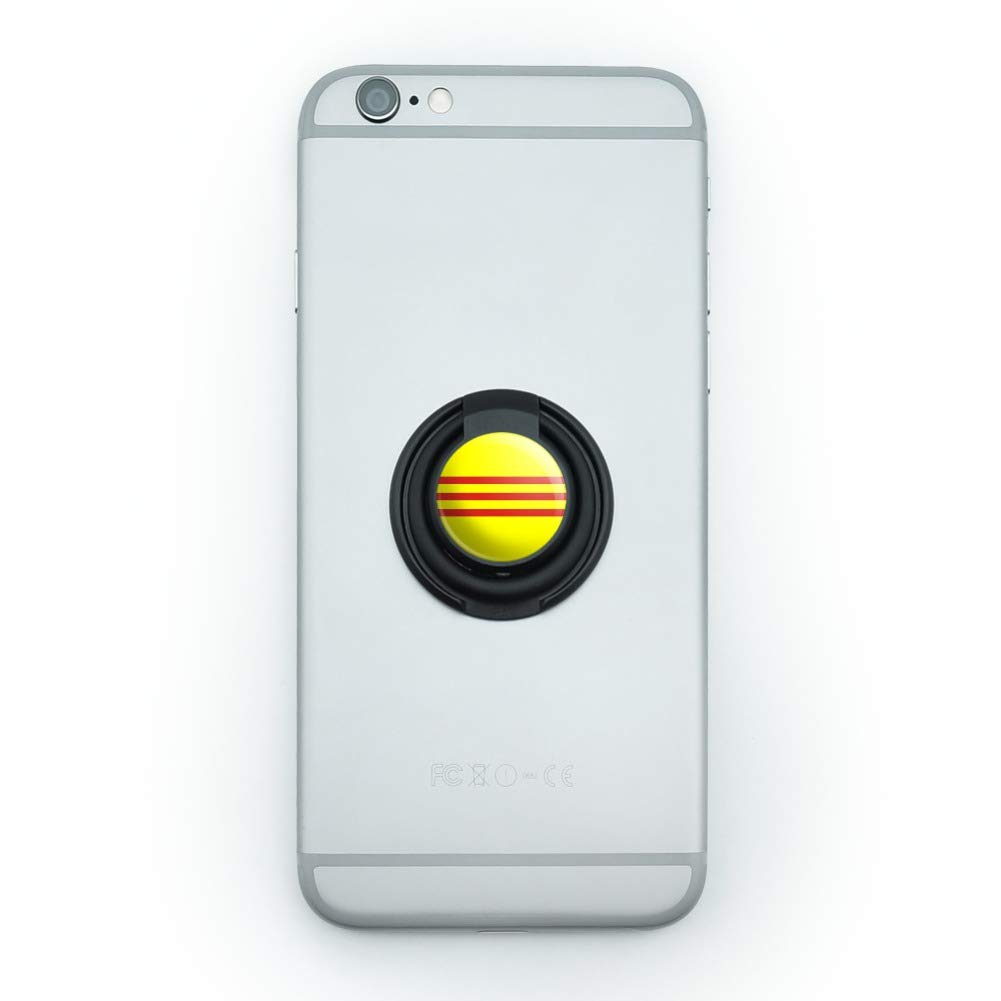 South Vietnam Flag Phone Ring Holder - 360° Rotating Finger Grip Stand for Smartphones - Perfect for Selfies, Videos, and Hands-Free Viewing