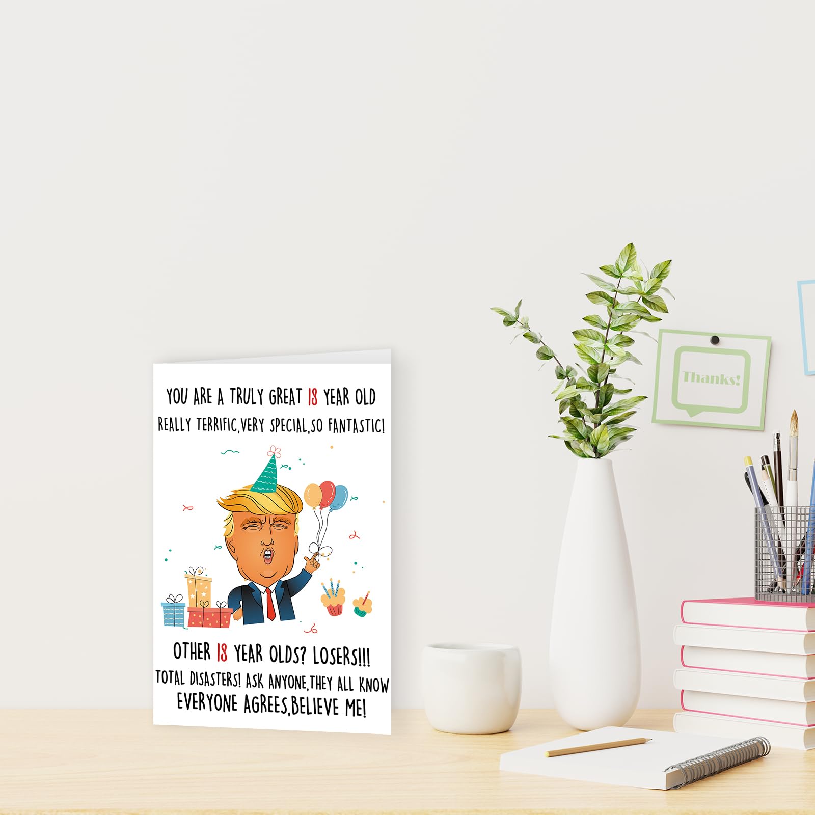 Funny Trump 18th Birthday Card - Humorous Gift for Teens & Adults - Party & Celebration