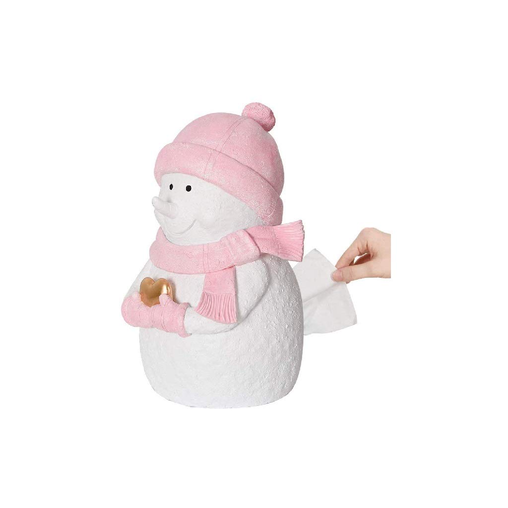 Z&y GLAa Resin Tissue Box - Creative Snowman Design Decorative Napkin Holder for Living Room, Bedroom, Office | Cute Cartoon Home Decor Gift for Christmas, Winter Season