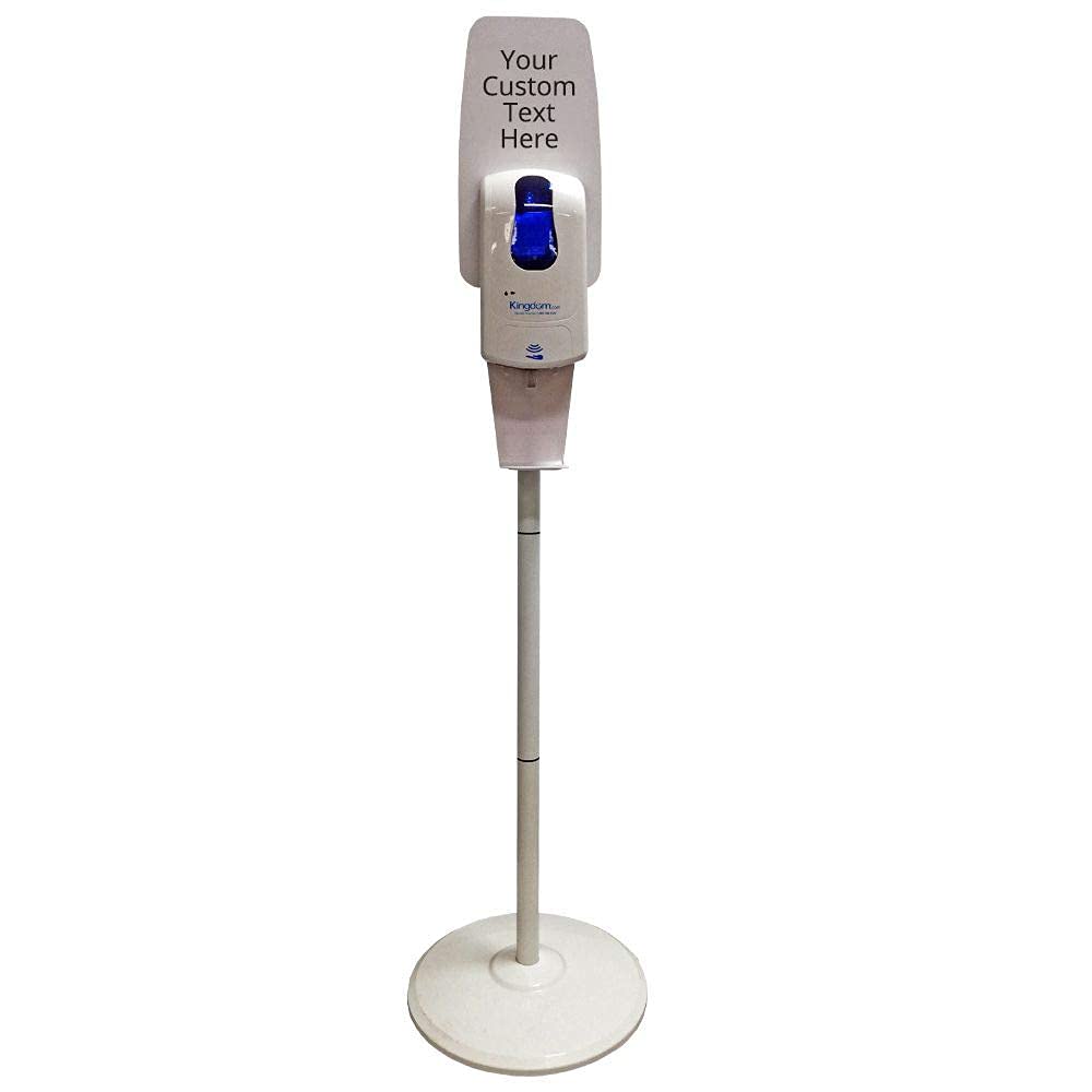 Automatic Touchless Hand Sanitizer Dispenser - 3 Adjustable Dosage Settings with White Metal Stand for Liquid & Gel Sanitizers | Perfect for Homes, Offices & Hospitals | Google SEO Optimized