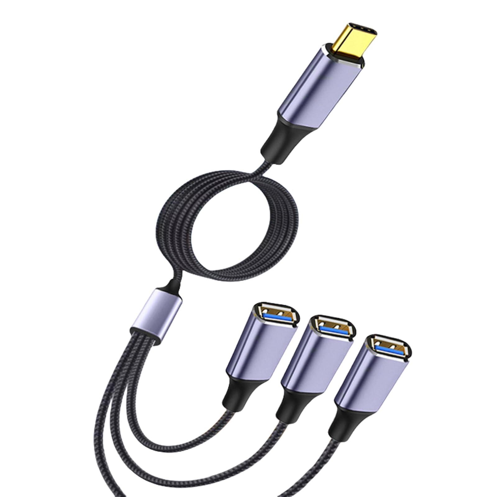 2-in-1 USB 2.0 OTG Adapter with Type C Male to Dual USB 2.0 Female Hub - Data Transfer & Power Charging Cable for Smartphones, Tablets & Laptops - Perfect for Travel, Office & Home Use