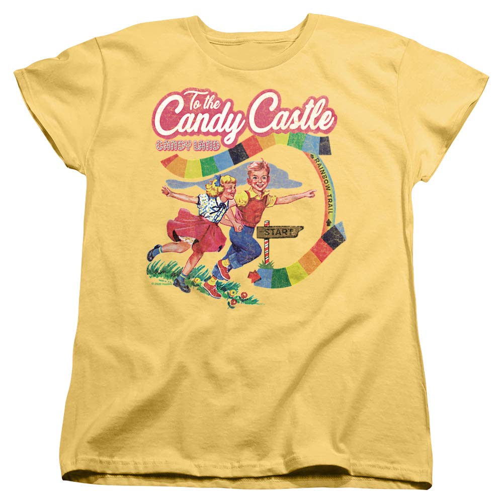 Candy Land to The Candy Castle Women's Graphic T-Shirt - Fun Casual Tee for Theme Parks, Birthday Parties & Retro Gaming Events