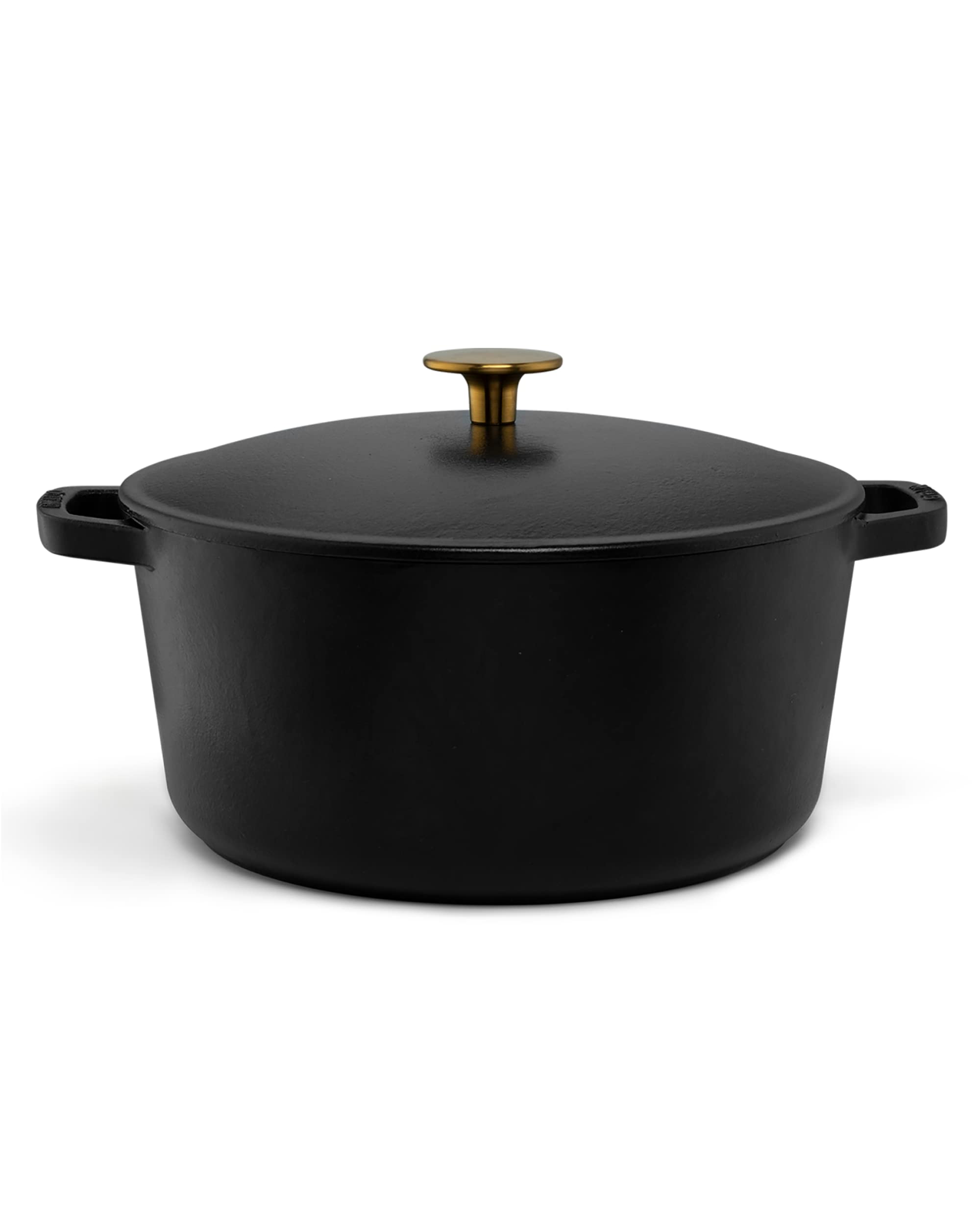 Premium 5.5-Quart Enameled Cast Iron Dutch Oven with Lid - Kana Milo Black & Gold Casserole Pot | Oven & Dishwasher Safe | Even Heat Distribution for Soups, Stews & Bread Baking | Perfect for Family Dinners & Entertaining