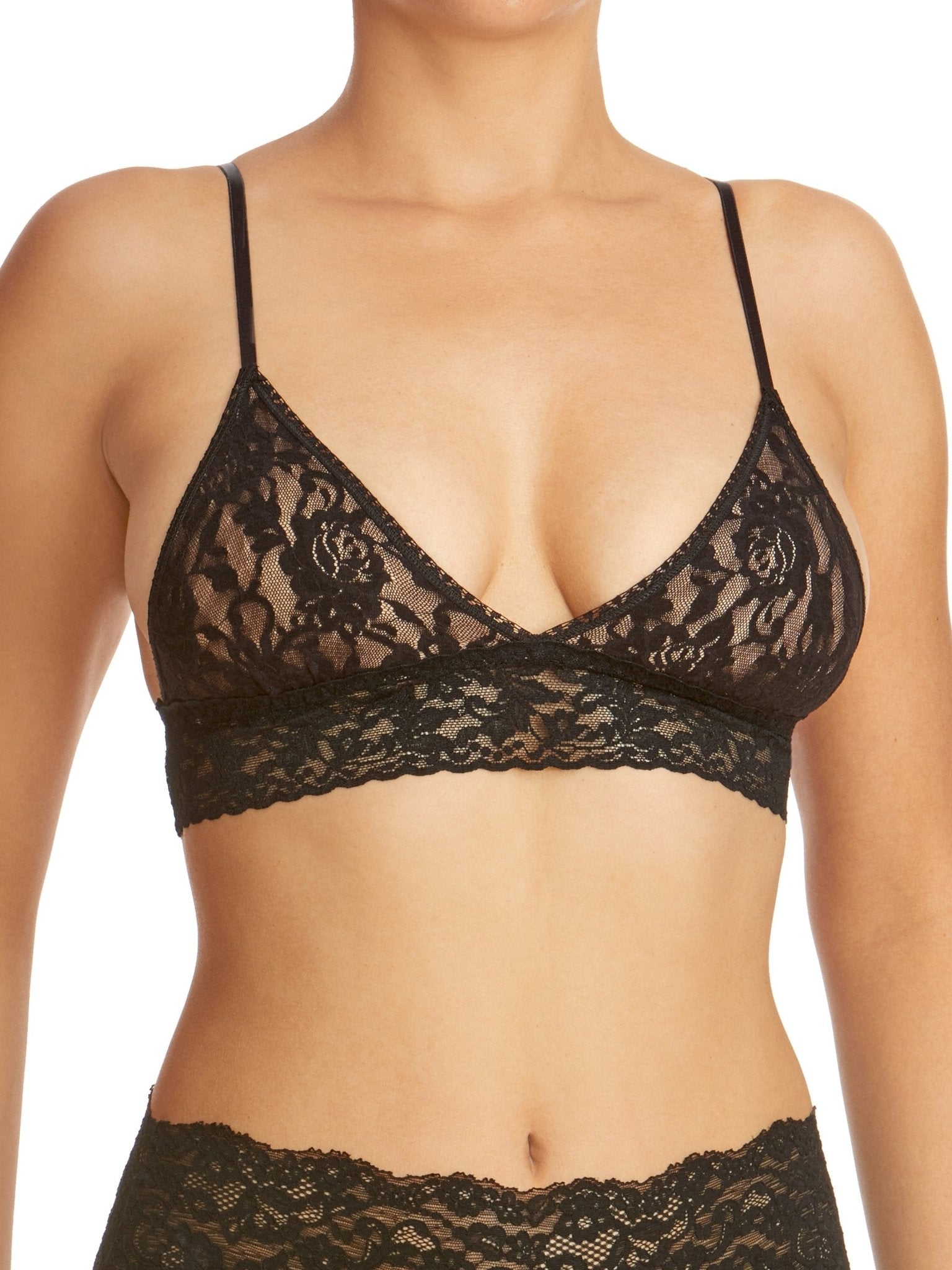 Signature Lace® Padded Triangle Bralette - Comfortable Wireless Bra for Women, Soft Stretchy Fabric, Light Support - Perfect for Yoga, Lounge & Everyday Wear
