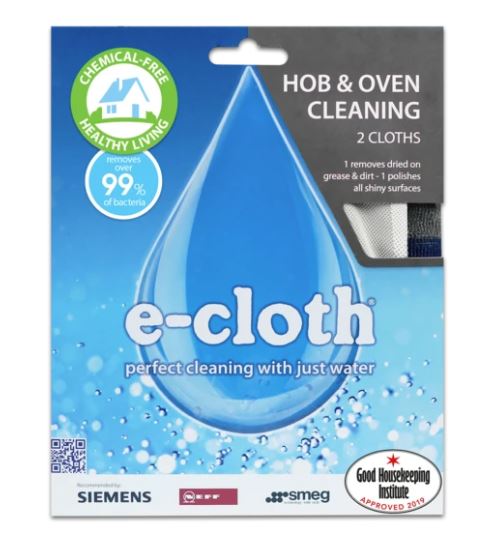 E-Cloth Hob & Cleaning Cloth - Premium Microfiber Dish Towels for Kitchen Cleaning, Stainless Steel Appliances, and Glass Surfaces - Perfect for Wiping Stoves, Countertops, and Cookware