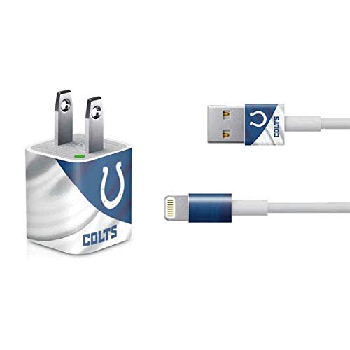 Officially Licensed NFL Indianapolis Colts Skin Decal for iPhone Charger (5W USB) - Durable Protective Cover for Home, Office & Travel Accessories