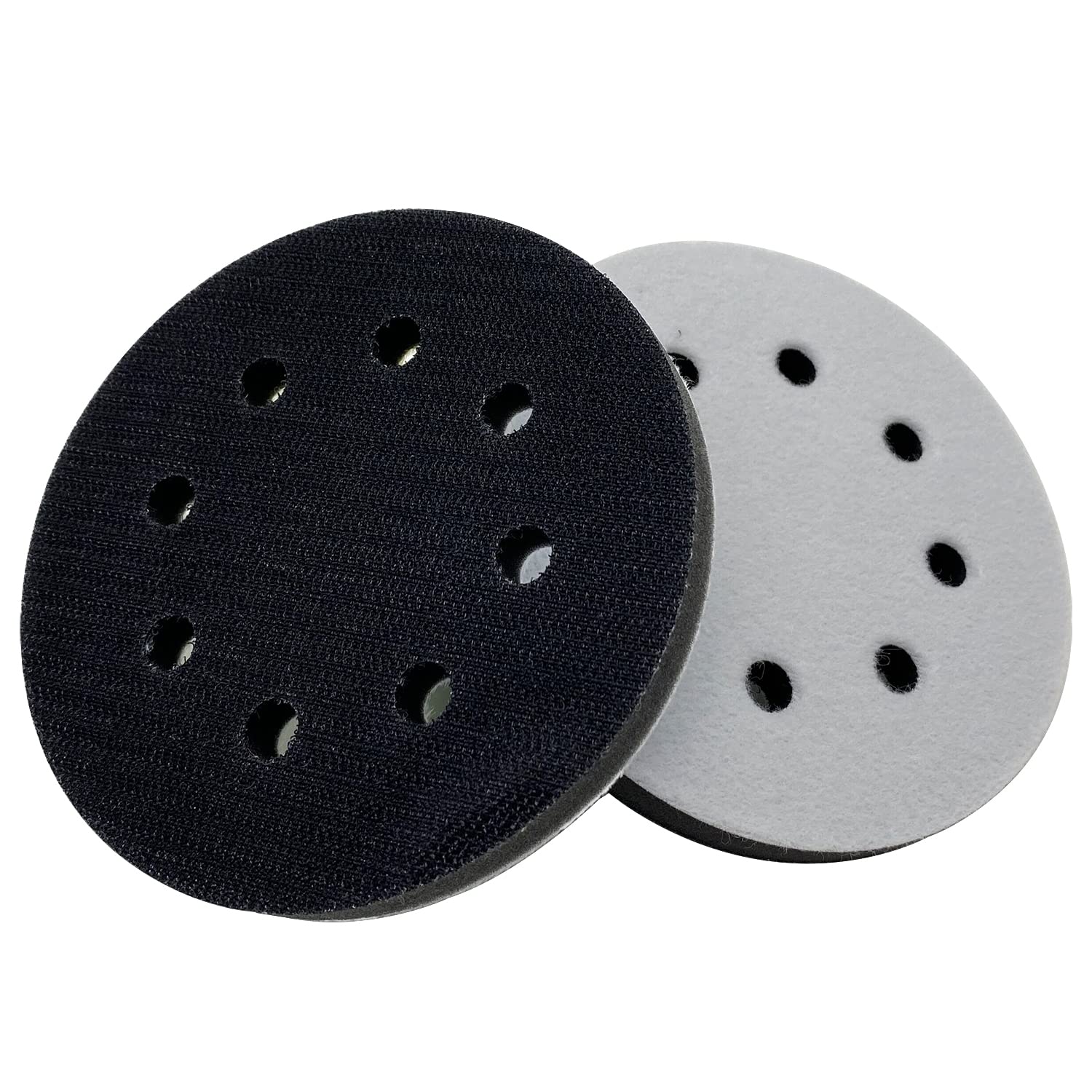 5 Inch 8 Hole Hook and Loop Sanding Sponge Pads - 2 Pack Soft Foam Buffering Pads for Orbital Sanders | Perfect for Woodworking, Metal Polishing & DIY Projects