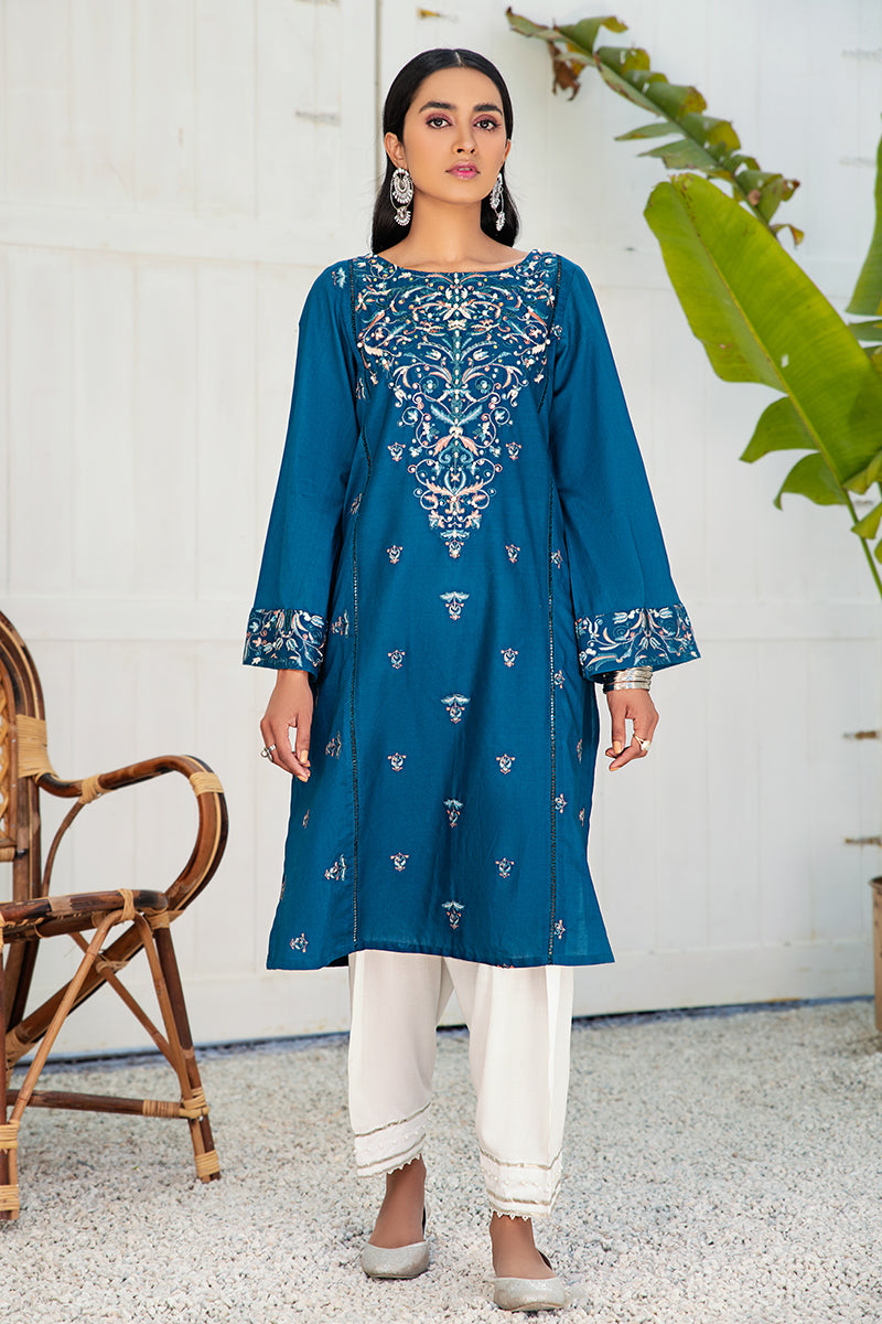 Azure Cerise Embroidered Shirt for Women - Elegant Floral Blouse for Casual & Office Wear | Perfect for Spring Outfits, Date Nights & Professional Occasions