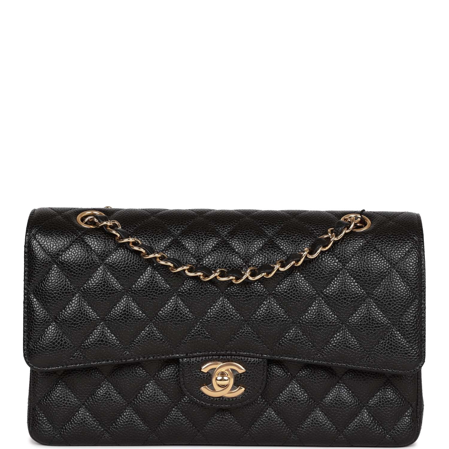 Chanel Medium Classic Double Flap Bag Black Caviar Gold Hardware - Luxury Designer Handbag for Women | Perfect for Work, Evening Events & Special Occasions