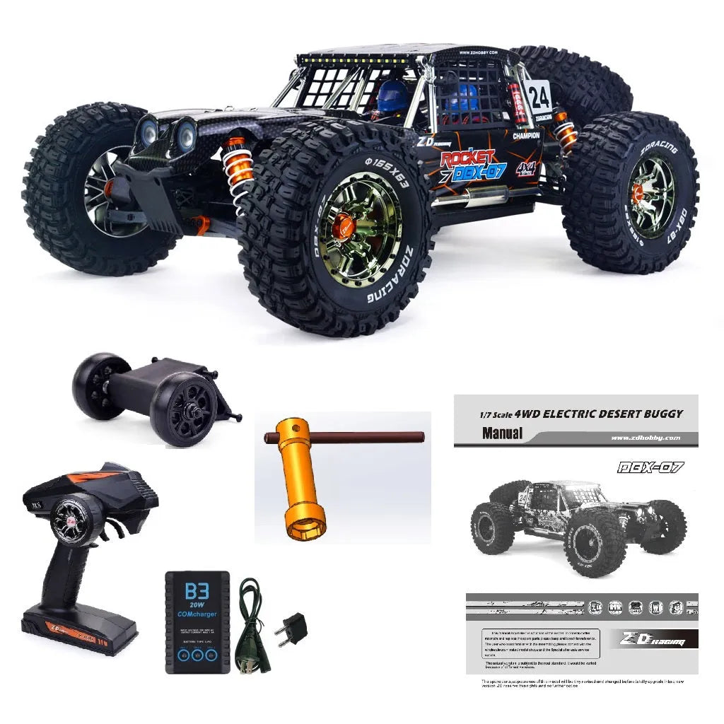 ZD Racing DBX 07 1/7 Scale Brushless RC Desert Buggy - 80km/h High Speed, 4WD Ready-to-Run (RTR) - Perfect for Off-Road Racing, Backyard Bashing & Desert Adventures