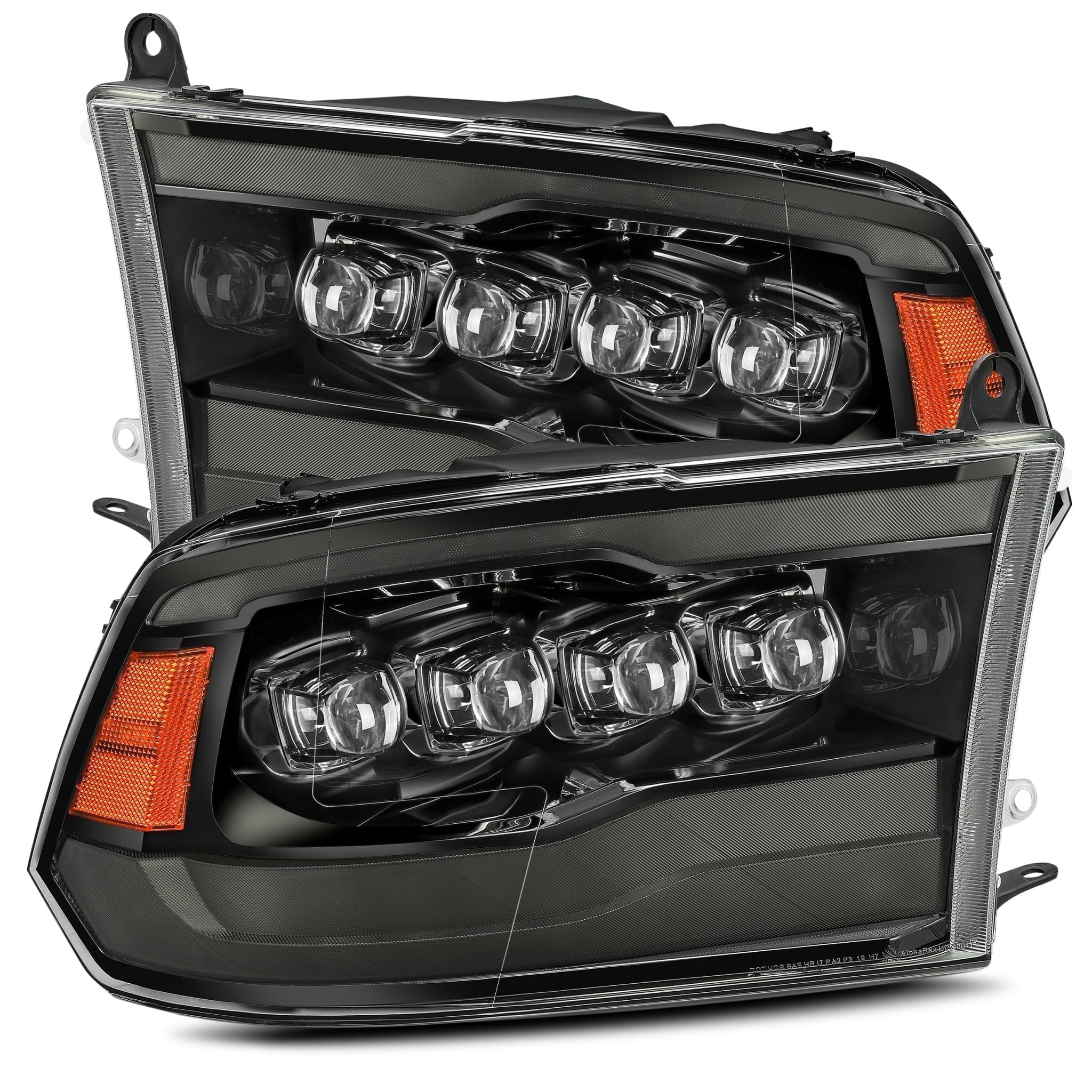 2009-2018 Ram Truck NOVA Series LED Projector Headlights - Alpha Black by Alpha Rex (880541) - Upgrade for Night Driving & Off-Road Adventures