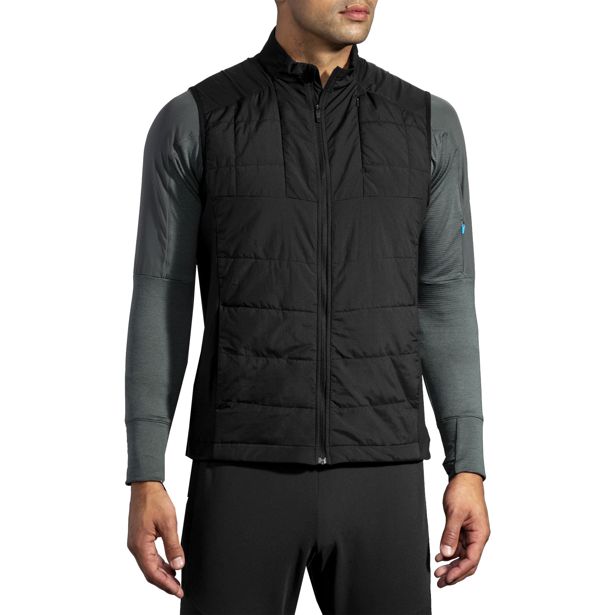 Brooks Shield Hybrid Black Men's Running Vest - Lightweight Reflective Safety Vest for Jogging, Cycling & Outdoor Activities