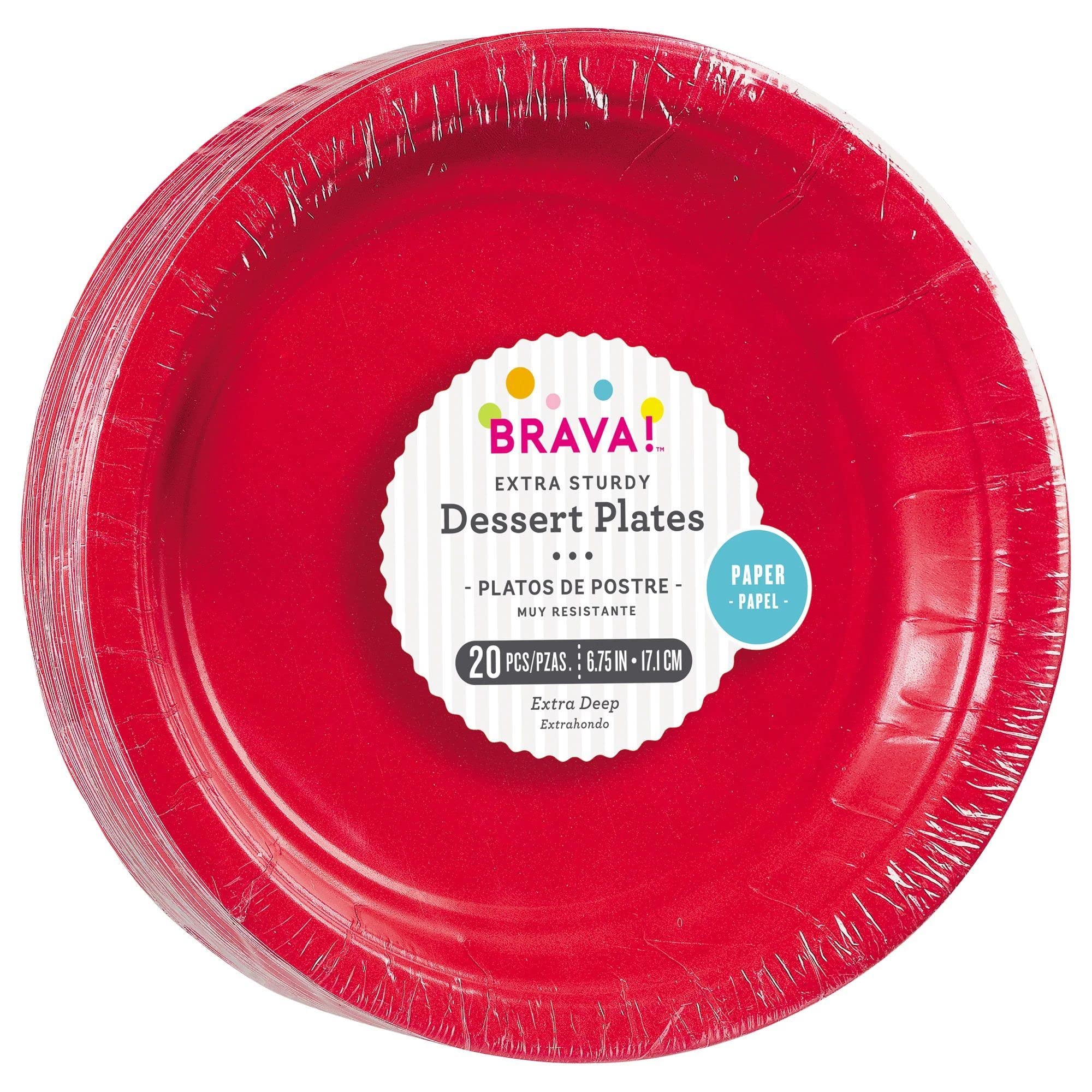 Amscan 6 3/4 Inch Round Disposable Paper Plates - Apple Red - Bulk Party Supplies for Birthday, BBQ, Picnic & Holiday Celebrations