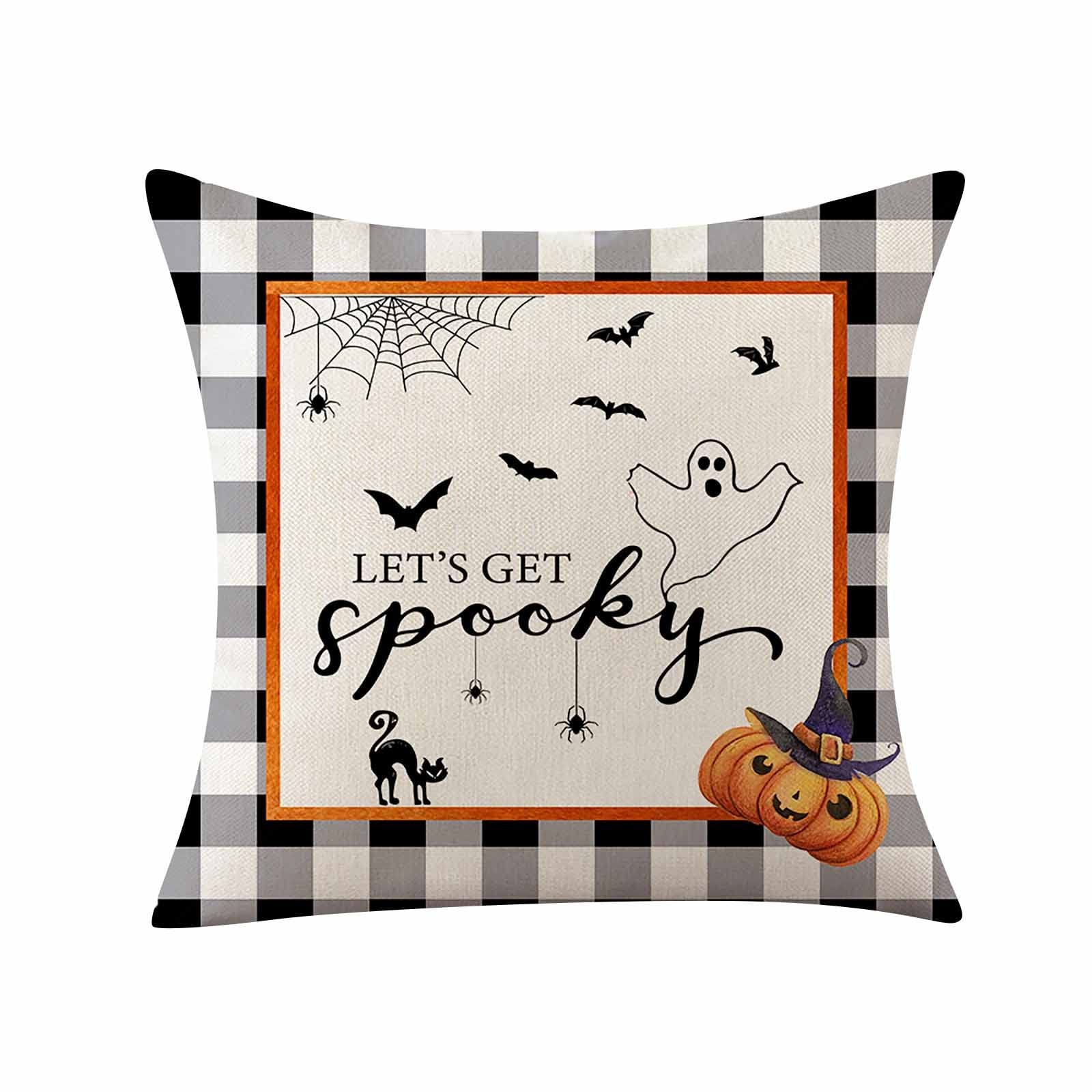Spooky Halloween Pillow Covers - Decorative Cushion Cases for Sofa, Chair & Home Decor - Perfect for Halloween Party Decorations & Seasonal Home Styling