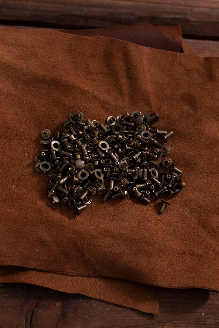 Brass Hollow Rivets KØ7.0 x L8.0mm - Durable Fasteners for Leathercraft, Metalworking & DIY Projects