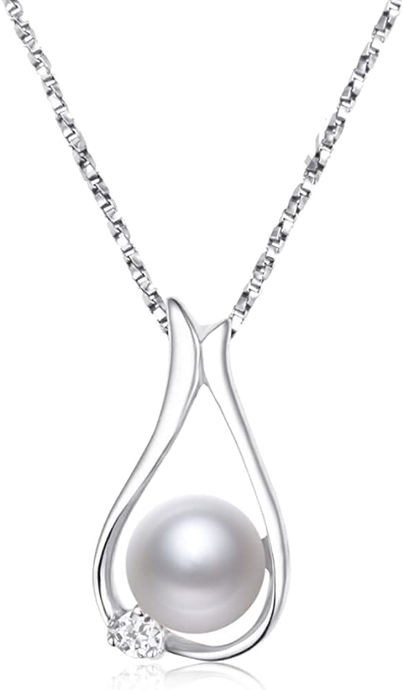 Elegant Pearl Necklace for Women - Genuine Pearls Pendant Jewelry, Perfect Gift for Wife, Mom, Girlfriend | Anniversary, Birthday, Valentine's Day, Mother's Day & Christmas Present | Ideal for Weddings, Parties & Special Occasions