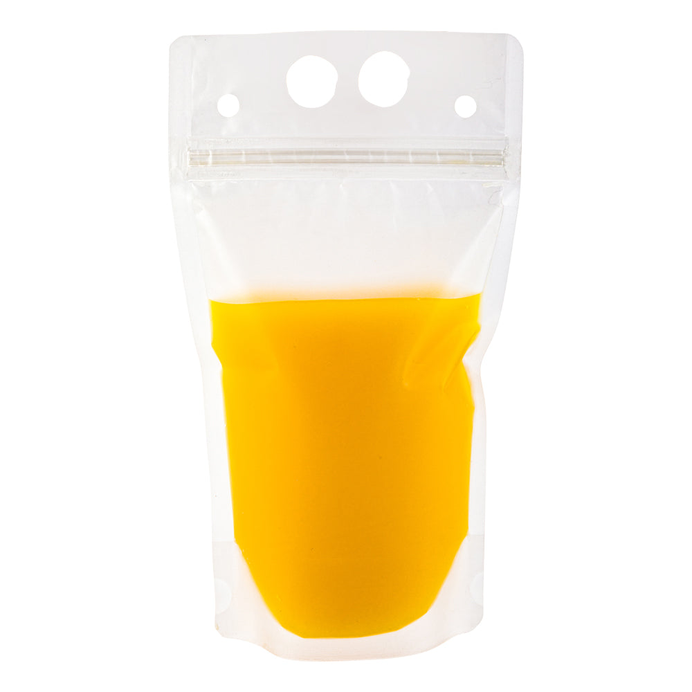 **Bag Tek 17 oz Clear Plastic Drink Pouch with Double Zipper – 5 x 9 Inches – 100 Count Box – Ideal for Sports, Parties, and On-the-Go Hydration**