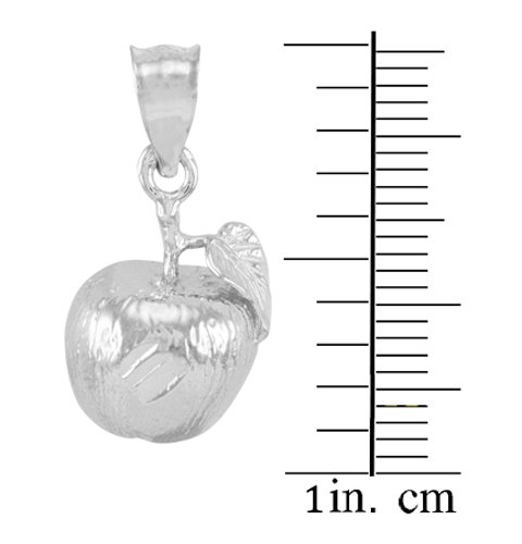 925 Sterling Silver Leaf & Fruit Charm High Polish Apple Pendant Necklace for Women - Elegant Jewelry Gift for Birthday, Anniversary & Everyday Wear