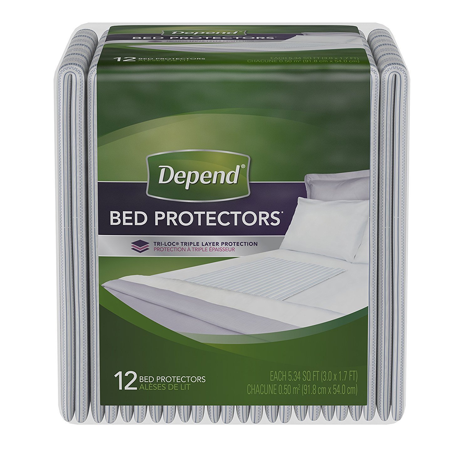 3-Pack Depend Incontinence Bed Protectors - Disposable Underpads with Overnight Absorbency (12 Count) | Waterproof Bed Pads for Adults & Elderly Care | Ideal for Home, Hospital & Travel Use